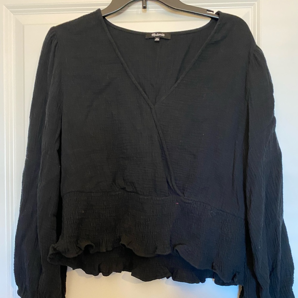 Madewell cropped black top